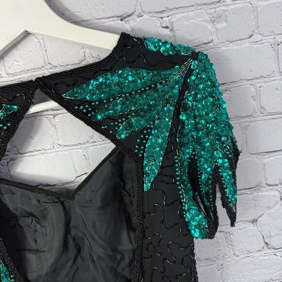 Vintage Alyce Designs Beaded Sequin Formal Gown Dress Size 8 - Picture 11 of 16